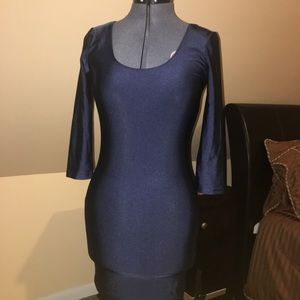 Navy Blue Forever 21 Bodycon Dress with Deep Back